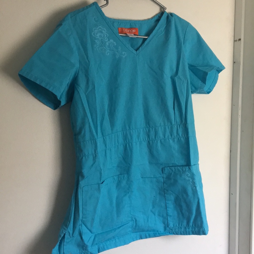 Light blue scrub top